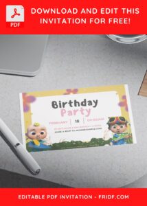 (Free Editable PDF) Cocomelon Playground Birthday Invitation Templates H