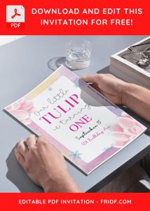 (Free Editable PDF) Enchanted Tulip Wedding Invitation Templates G