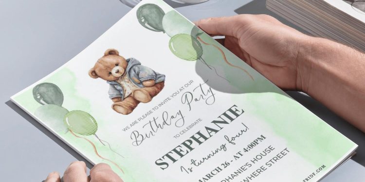 (Free Editable PDF) Cuddle Up Teddy Bear Birthday Invitation Templates I