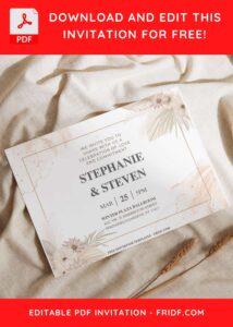 (Free Editable PDF) Greenery Garden Foliage Wedding Invitation Templates I