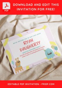 (Free Editable PDF) Cute And Friendly Beast Birthday Invitation Templates I