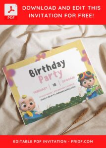 (Free Editable PDF) Cocomelon Playground Birthday Invitation Templates I