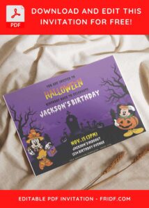 (Free Editable PDF) Spectacular Spooky Mickey Mouse Birthday Invitation Templates I