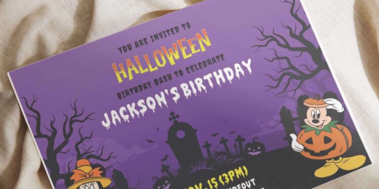 (Free Editable PDF) Spectacular Spooky Mickey Mouse Birthday Invitation Templates I