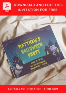 (Free Editable PDF) Vampirina Thriller Park Birthday Invitation Templates I