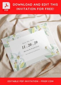 (Free Editable PDF) Magnificent Lily Wedding Invitation Templates I