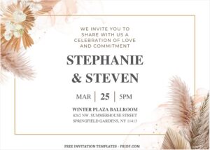 (Free Editable PDF) Greenery Garden Foliage Wedding Invitation Templates A