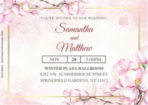 (Free Editable PDF) Botanical Sakura Birthday Invitation Templates A