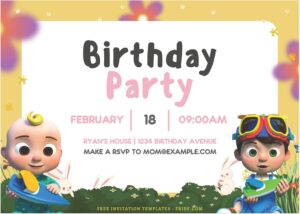 (Free Editable PDF) Cocomelon Playground Birthday Invitation Templates B