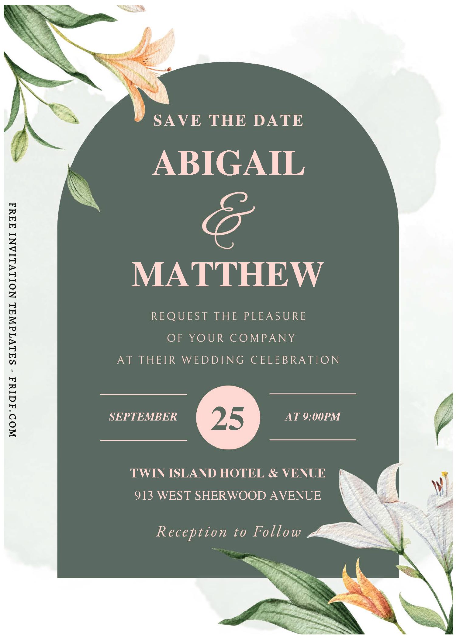 (Free Editable PDF) Blissful Romantic Spring Wedding Invitation ...