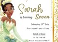 Free Editable Word - Royal Party Princess Tiana Birthday Invitation Templates