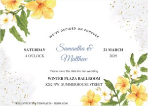 (Free Editable PDF) Delicate Spring Pansy Flower Wedding Invitation Templates B
