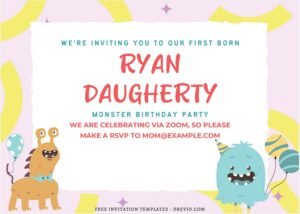 (Free Editable PDF) Cute And Friendly Beast Birthday Invitation Templates B