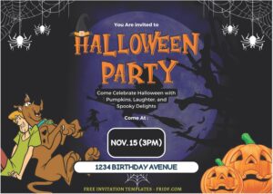 (Free Editable PDF) Scooby Doo And Friends Birthday Invitation Templates I