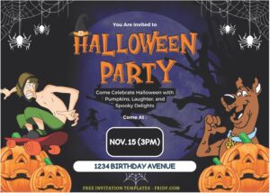 (Free Editable PDF) Scooby Doo And Friends Birthday Invitation Templates J