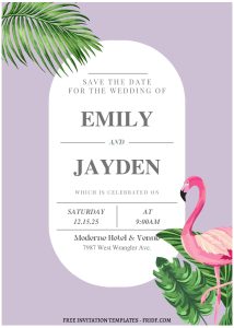 (Free Editable PDF) Tropical Paradise Wedding Invitation Templates I