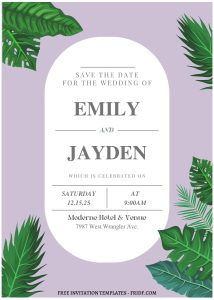 (Free Editable PDF) Tropical Paradise Wedding Invitation Templates J
