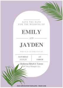 (Free Editable PDF) Tropical Paradise Wedding Invitation Templates B