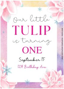 (Free Editable PDF) Enchanted Tulip Wedding Invitation Templates J