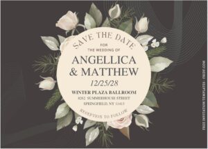 (Free Editable PDF) Exquisite Rose And Tulip Wedding Invitation Templates J