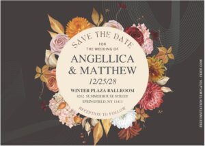 (Free Editable PDF) Exquisite Rose And Tulip Wedding Invitation Templates A