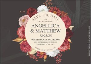 (Free Editable PDF) Exquisite Rose And Tulip Wedding Invitation Templates B
