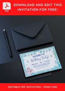 (Free Editable PDF) Watercolor Under The Sea Birthday Invitation Templates C