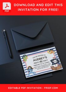(Free Editable PDF) Ahoy Pirate Birthday Invitation Templates C