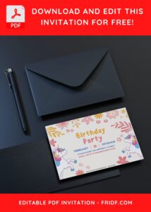 (Free Editable PDF) Adorable Unicorn Garden Birthday Invitation Templates C