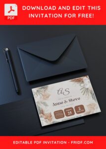 (Free Editable PDF) Eclectic Bohemian Style Wedding Invitation Templates C