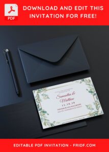 (Free Editable PDF) Harmony Of Garden Floral Wedding Invitation Templates C