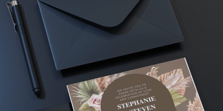 (Free Editable PDF) Bohemian Simplicity Wedding Invitation Templates C