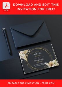 (Free Editable PDF) Stunning Winter Floral Wedding Invitation Templates C