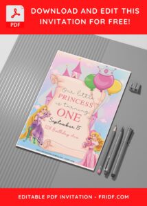 (Free Editable PDF) Enchanting Disney Princess Birthday Invitation Templates G