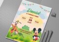 (Free Editable PDF) Mickey Mouse Wonderpark Birthday Invitation Templates G