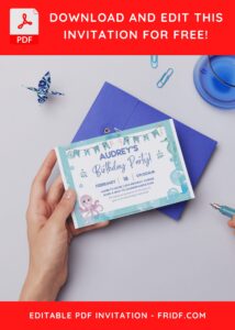 (Free Editable PDF) Watercolor Under The Sea Birthday Invitation Templates D