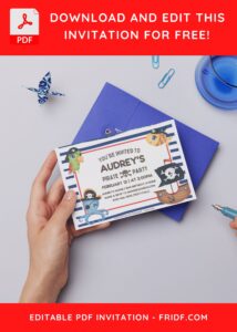 (Free Editable PDF) Ahoy Pirate Birthday Invitation Templates D