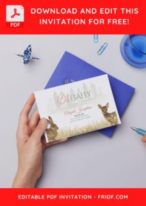 (Free Editable PDF) Oh Baby Woodland Animals Birthday Invitation Templates D