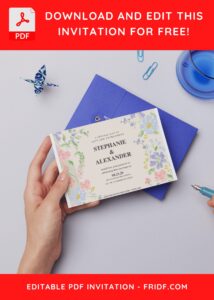 (Free Editable PDF) Elegant Rustic Floral Wedding Invitation Templates D