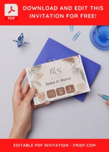 (Free Editable PDF) Eclectic Bohemian Style Wedding Invitation Templates D