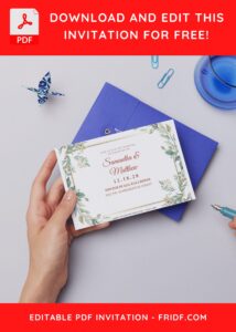 (Free Editable PDF) Harmony Of Garden Floral Wedding Invitation Templates D