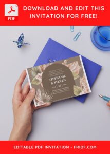 (Free Editable PDF) Bohemian Simplicity Wedding Invitation Templates D