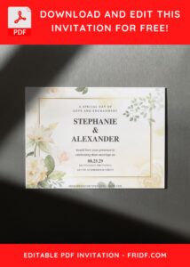 (Free Editable PDF) Enchanting Nature Wedding Invitation Templates D