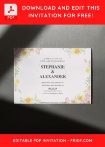 (Free Editable PDF) Beautiful Boho Spring Floral Wedding Invitation Templates D