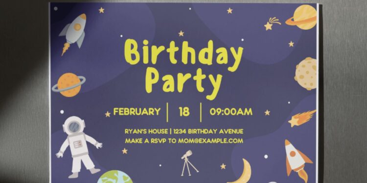 (Free Editable PDF) Festive Outer Space Birthday Invitation Templates