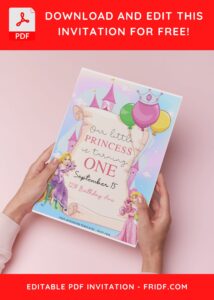 (Free Editable PDF) Enchanting Disney Princess Birthday Invitation Templates H