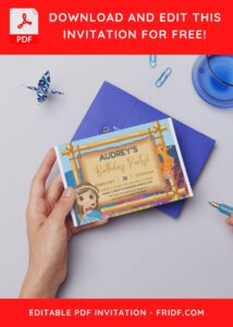 (Free Editable PDF) Splish Splash Mermaid Bash Invitation Templates D