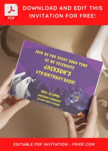 (Free Editable PDF) Werewolf Day Out Birthday Invitation Templates E