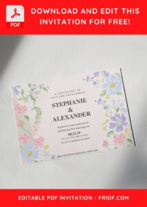 (Free Editable PDF) Elegant Rustic Floral Wedding Invitation Templates E
