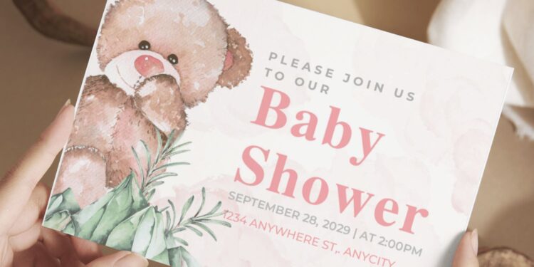 (Free Editable PDF) Rustic Watercolor Teddy Bear Birthday Invitation Templates I